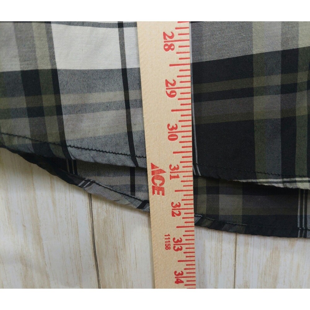Reclaim Athletic Fit Men's Shirt Button Up~ Long Sleeve~Gray Plaid~Size XL - Picture 9 of 10